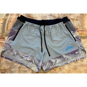 Nike Mens Running Shorts Gray Purple Trail Dri-Fit Drawstring Waist Size XL NWT